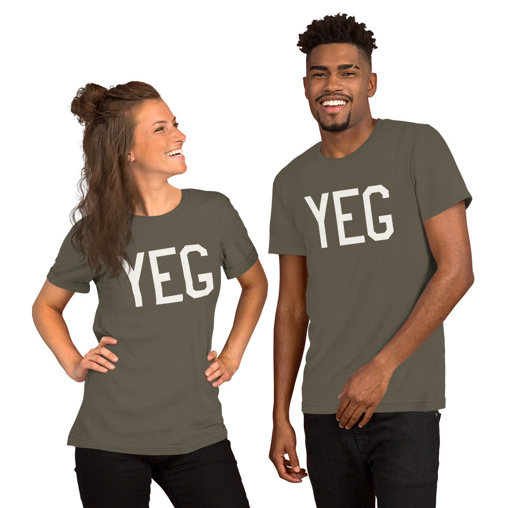 Airport Code T-Shirt - White Graphic • YEG Edmonton • YHM Designs - Image 05