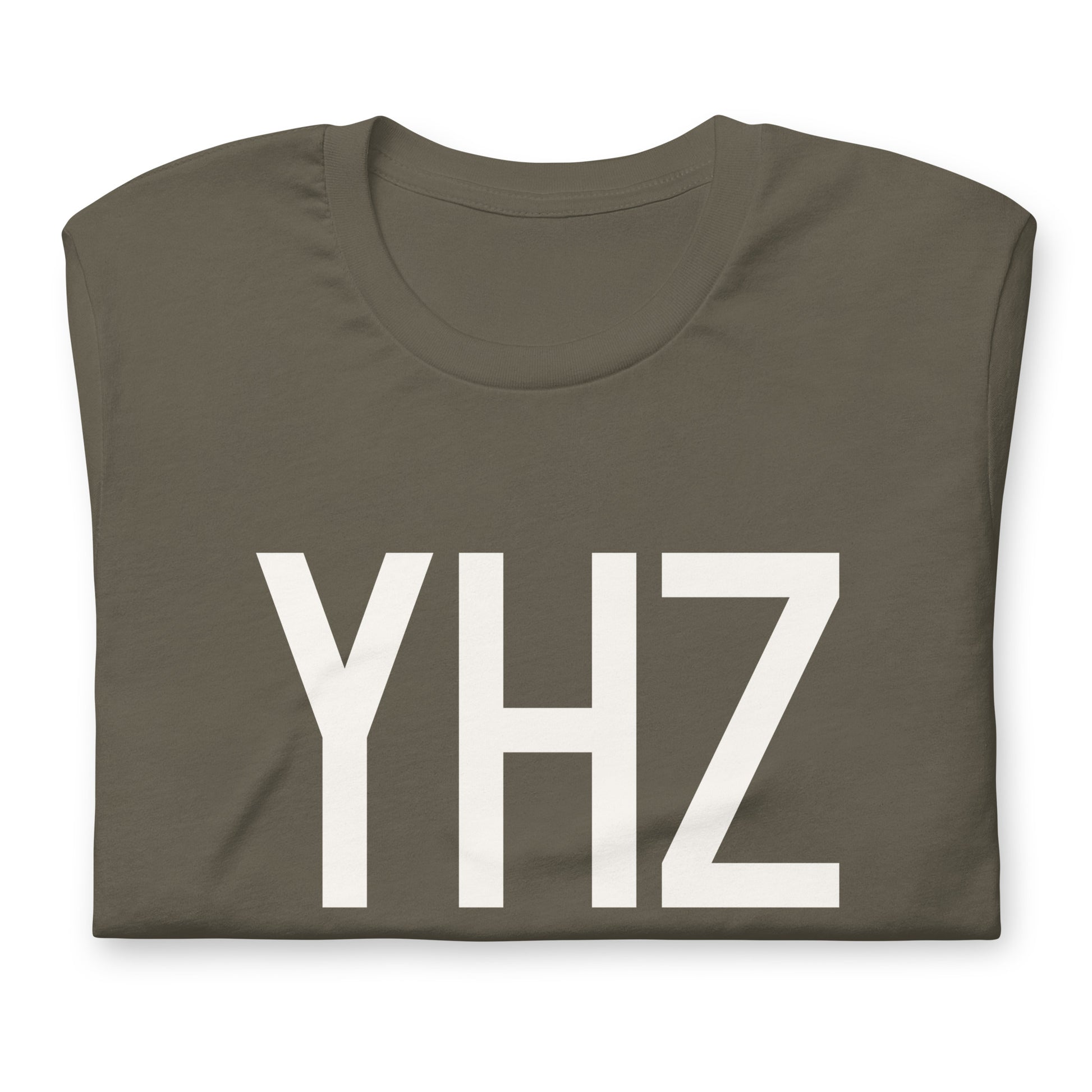 Airport Code T-Shirt - White Graphic • YHZ Halifax • YHM Designs - Image 03