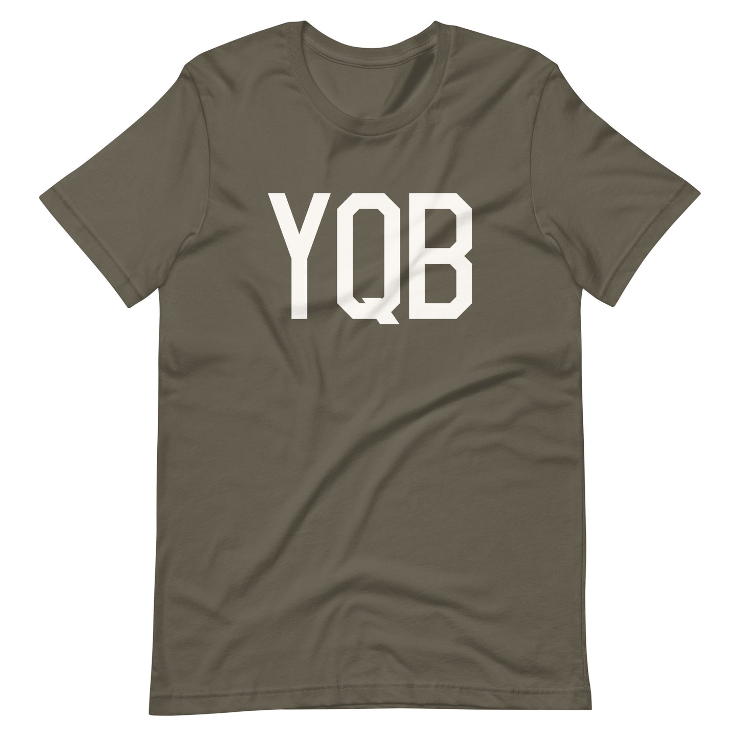 Airport Code T-Shirt - White Graphic • YQB Quebec City • YHM Designs - Image 04