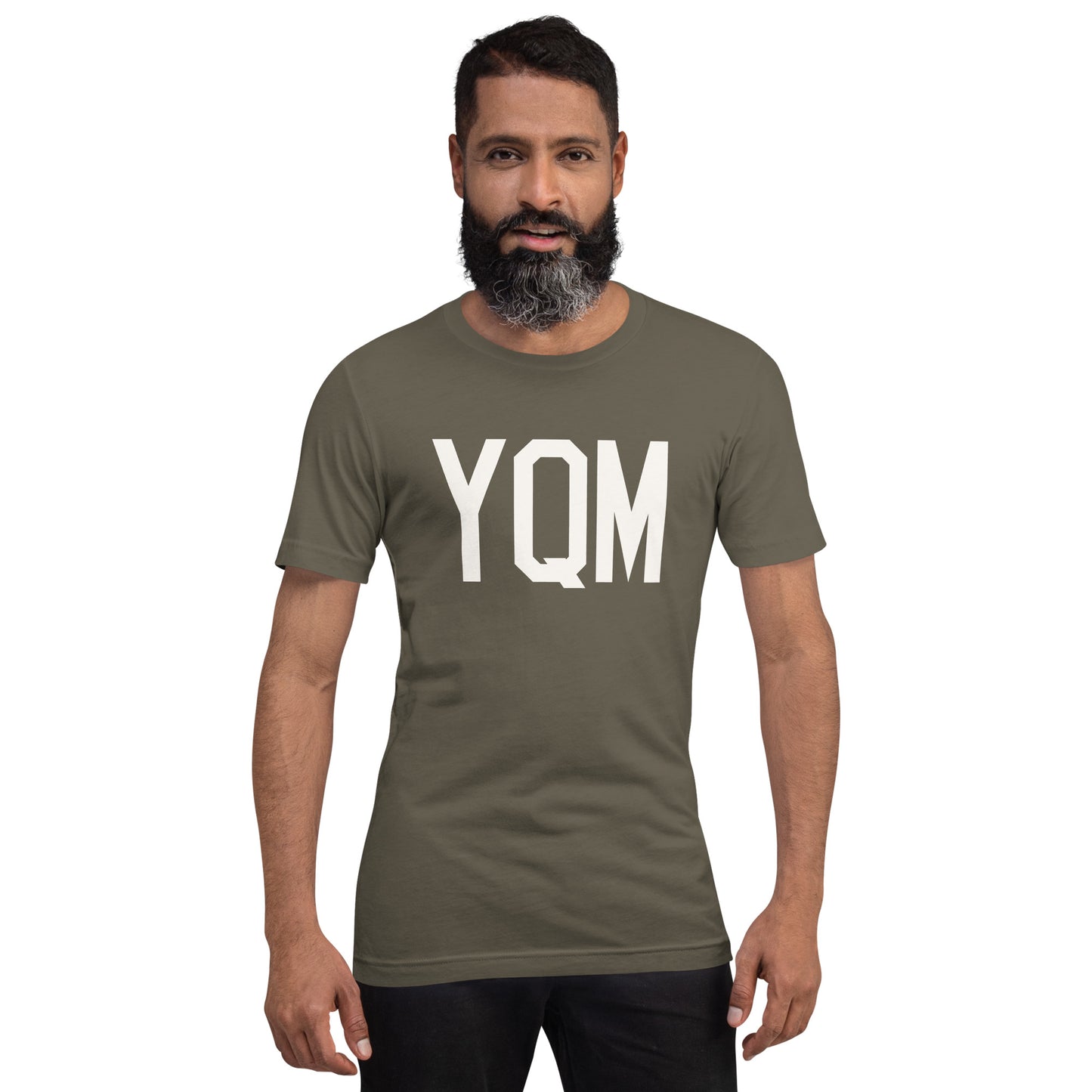 Airport Code T-Shirt - White Graphic • YQM Moncton • YHM Designs - Image 01