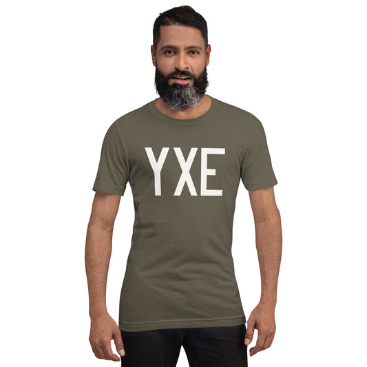 Airport Code T-Shirt - White Graphic • YXE Saskatoon • YHM Designs - Image 01