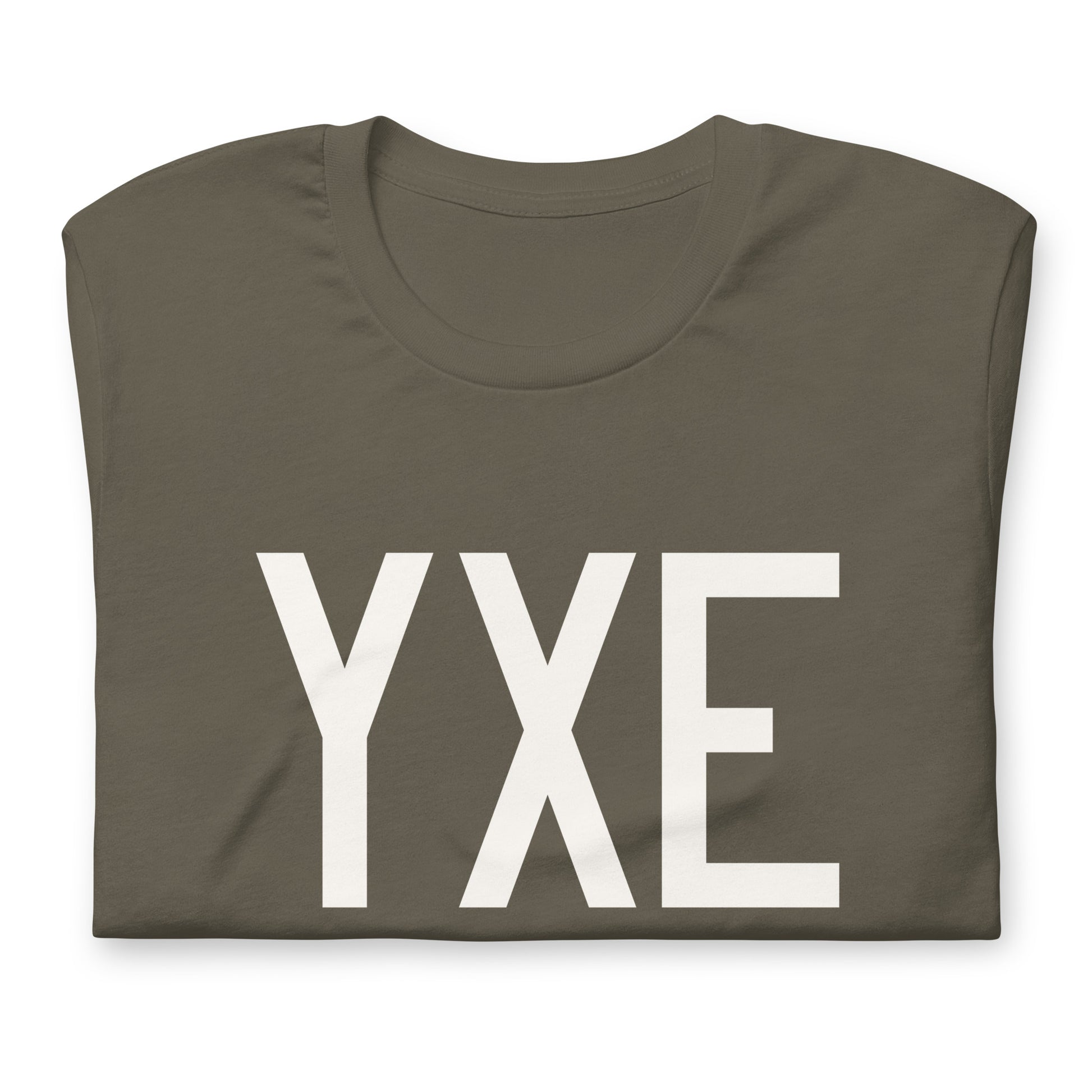 Airport Code T-Shirt - White Graphic • YXE Saskatoon • YHM Designs - Image 03