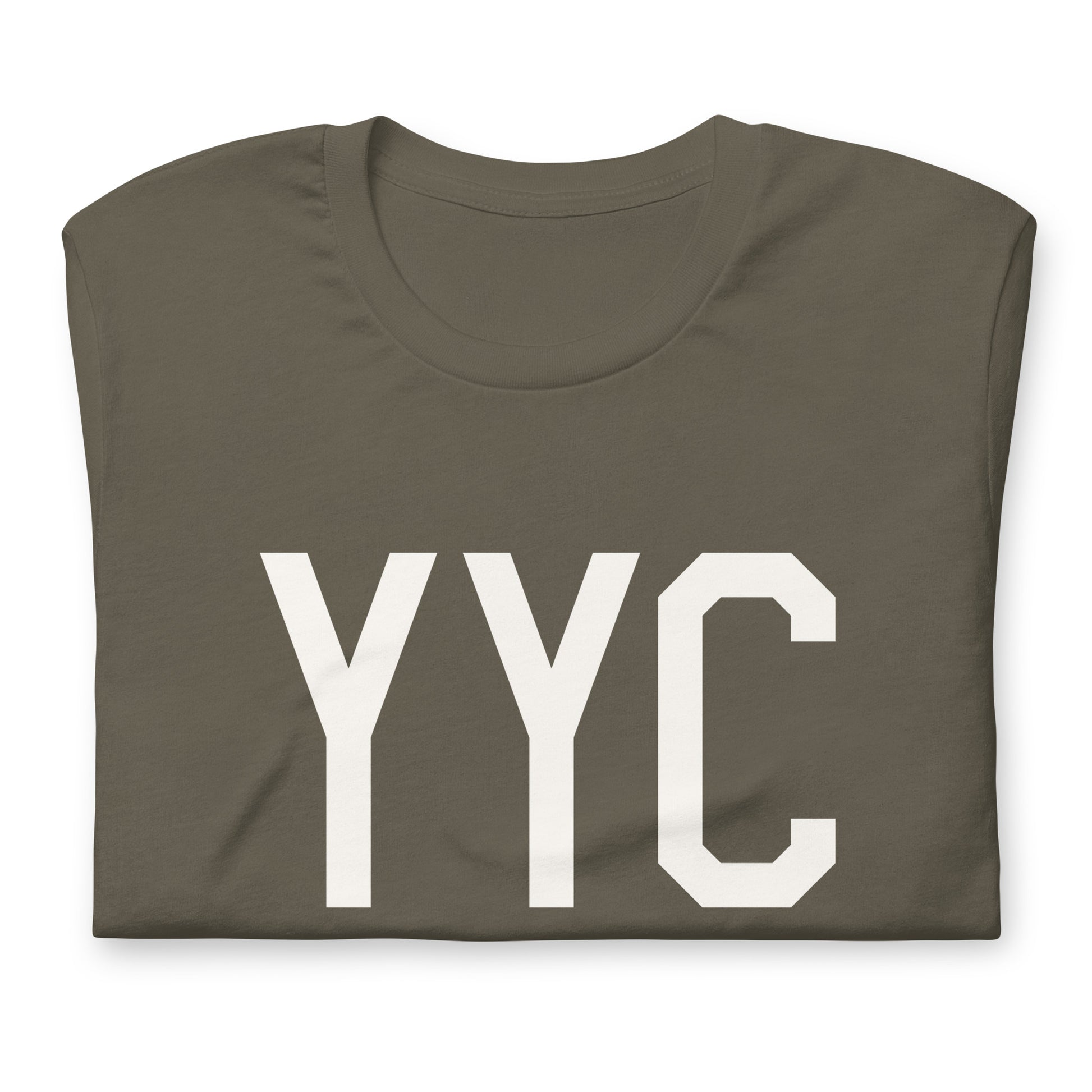 Airport Code T-Shirt - White Graphic • YYC Calgary • YHM Designs - Image 03
