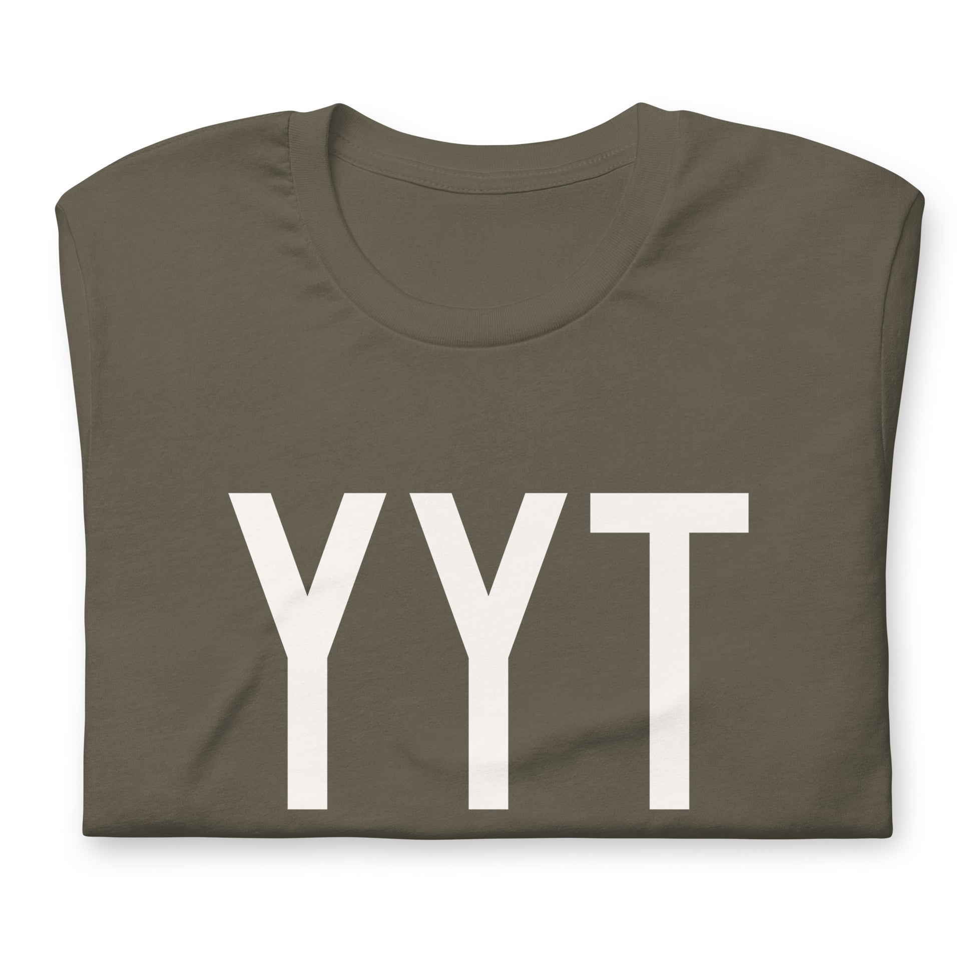 Airport Code T-Shirt - White Graphic • YYT St. John's • YHM Designs - Image 03