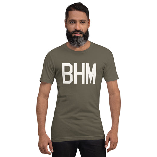 Airport Code T-Shirt - White Graphic • BHM Birmingham • YHM Designs - Image 01