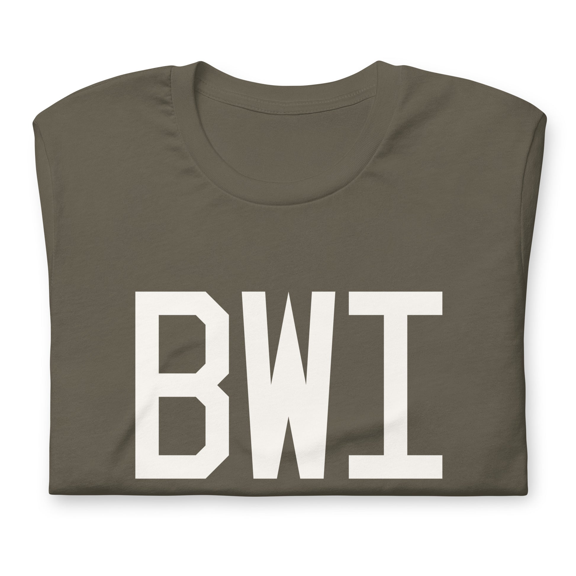 Airport Code T-Shirt - White Graphic • BWI Baltimore • YHM Designs - Image 03