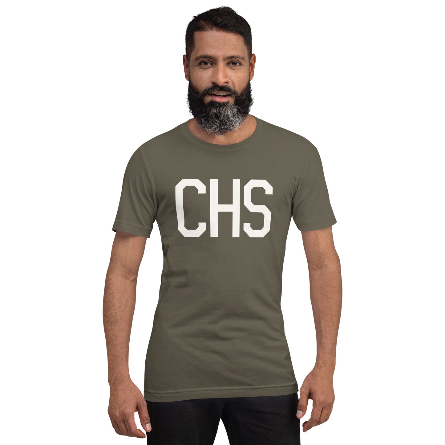 Airport Code T-Shirt - White Graphic • CHS Charleston • YHM Designs - Image 01