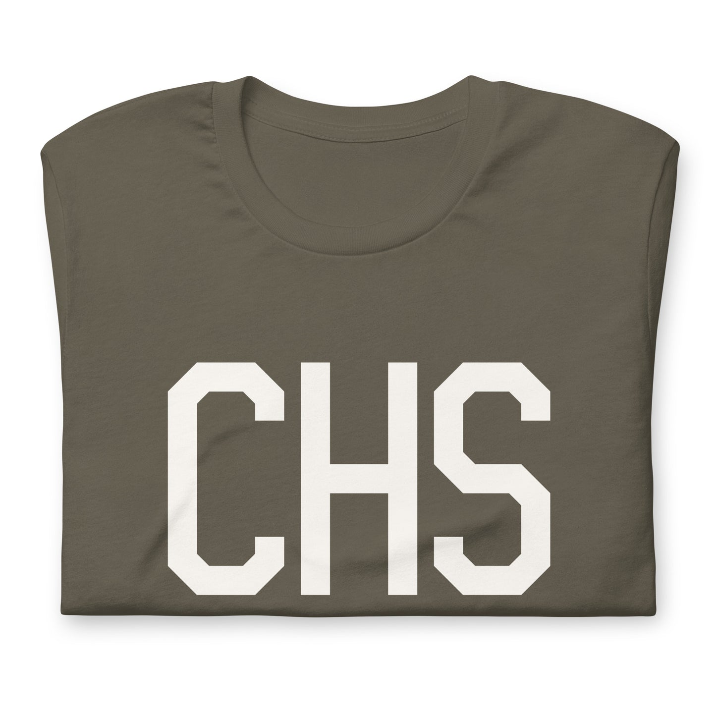 Airport Code T-Shirt - White Graphic • CHS Charleston • YHM Designs - Image 03