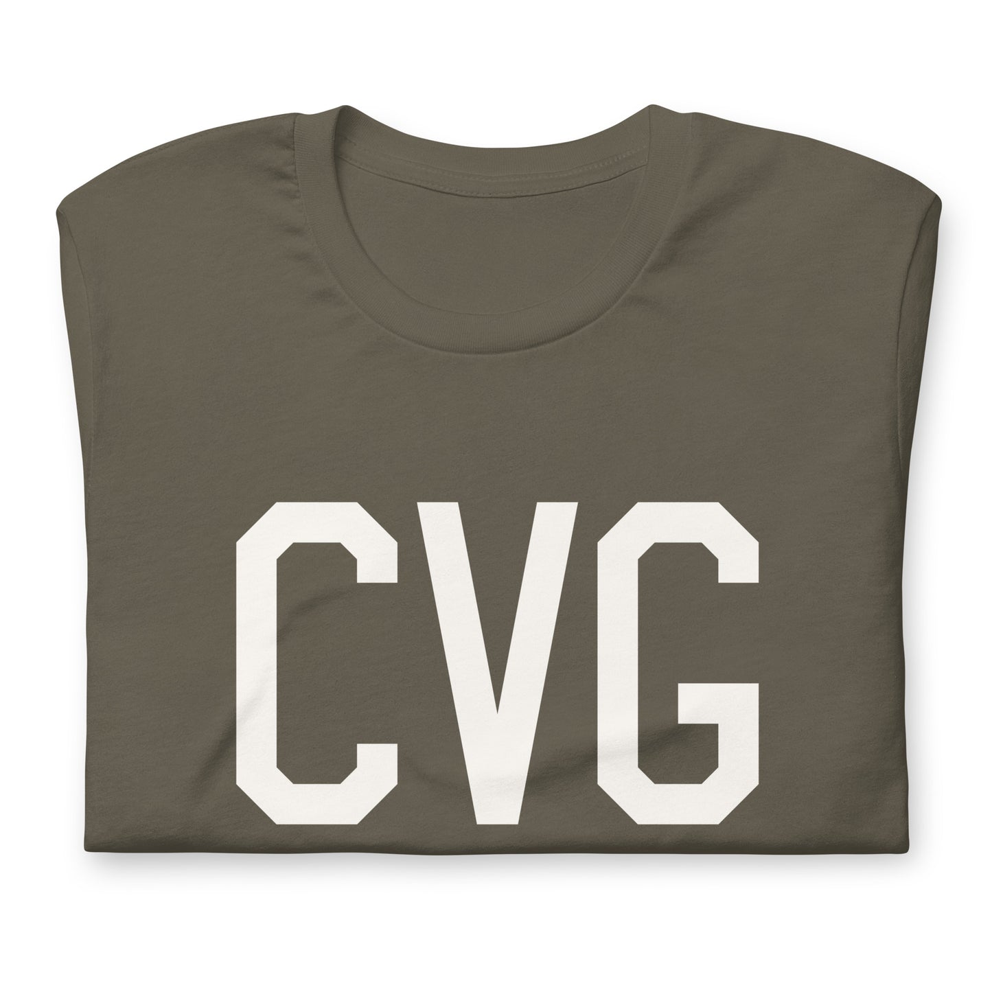 Airport Code T-Shirt - White Graphic • CVG Cincinnati • YHM Designs - Image 03