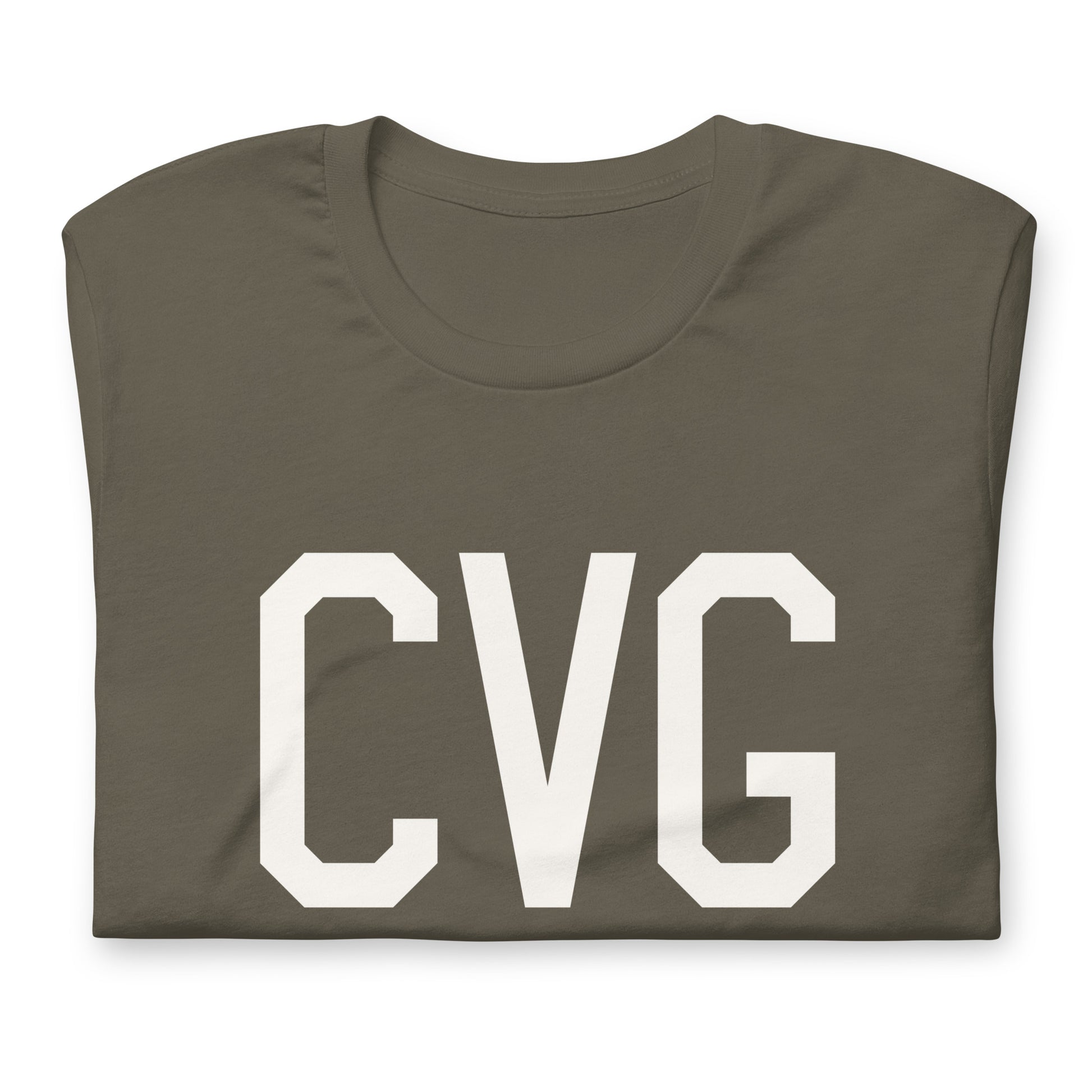 Airport Code T-Shirt - White Graphic • CVG Cincinnati • YHM Designs - Image 03