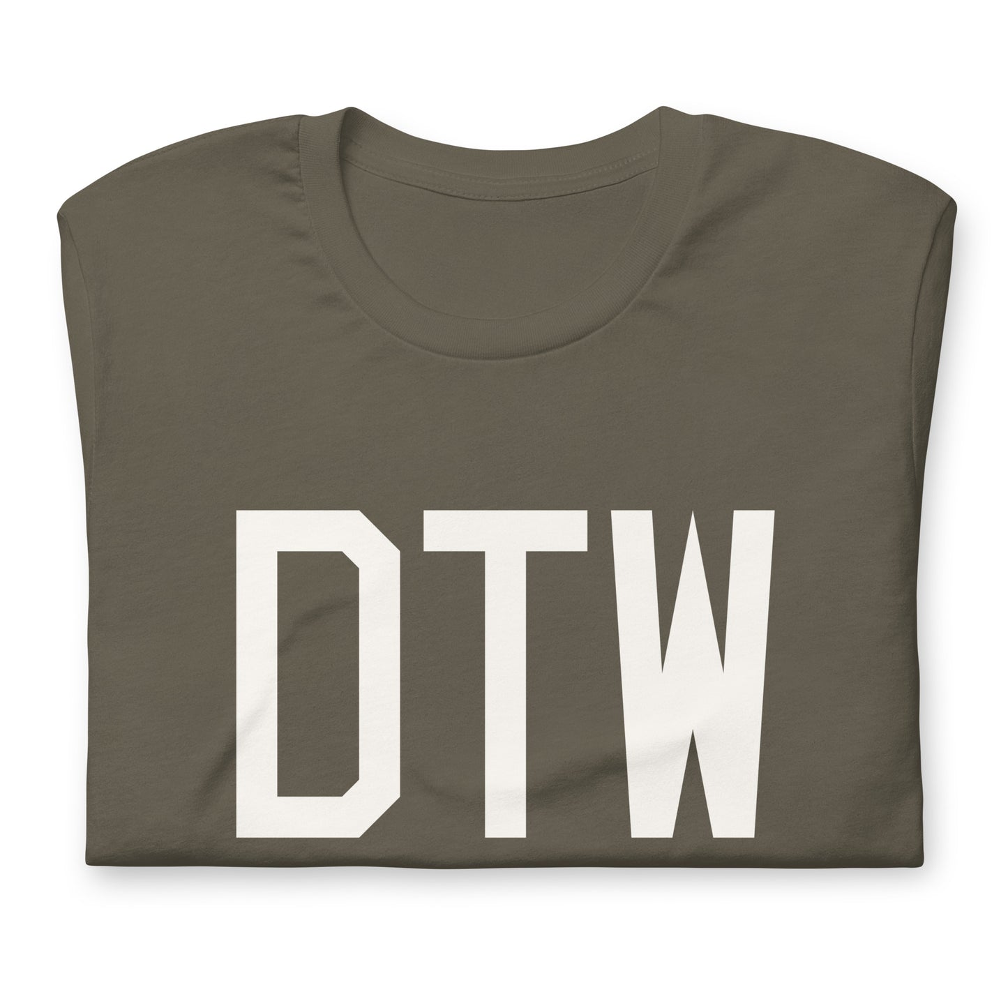 Airport Code T-Shirt - White Graphic • DTW Detroit • YHM Designs - Image 03