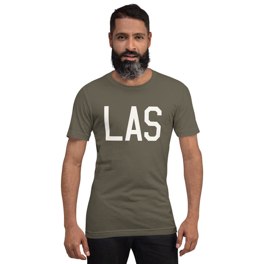 Airport Code T-Shirt - White Graphic • LAS Las Vegas • YHM Designs - Image 01