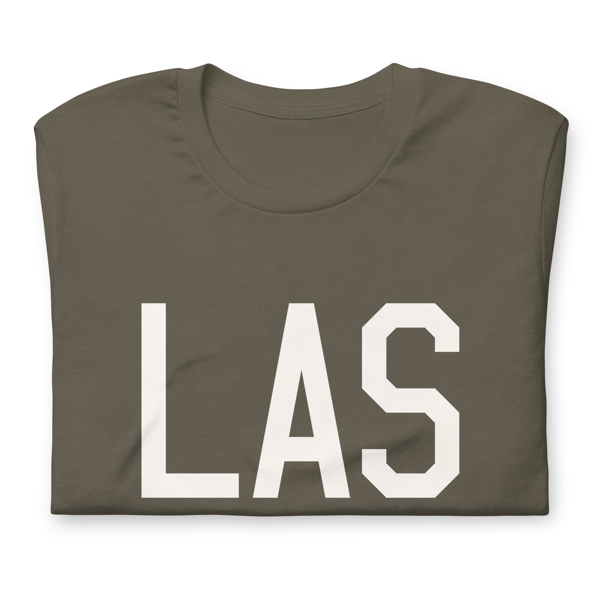 Airport Code T-Shirt - White Graphic • LAS Las Vegas • YHM Designs - Image 03