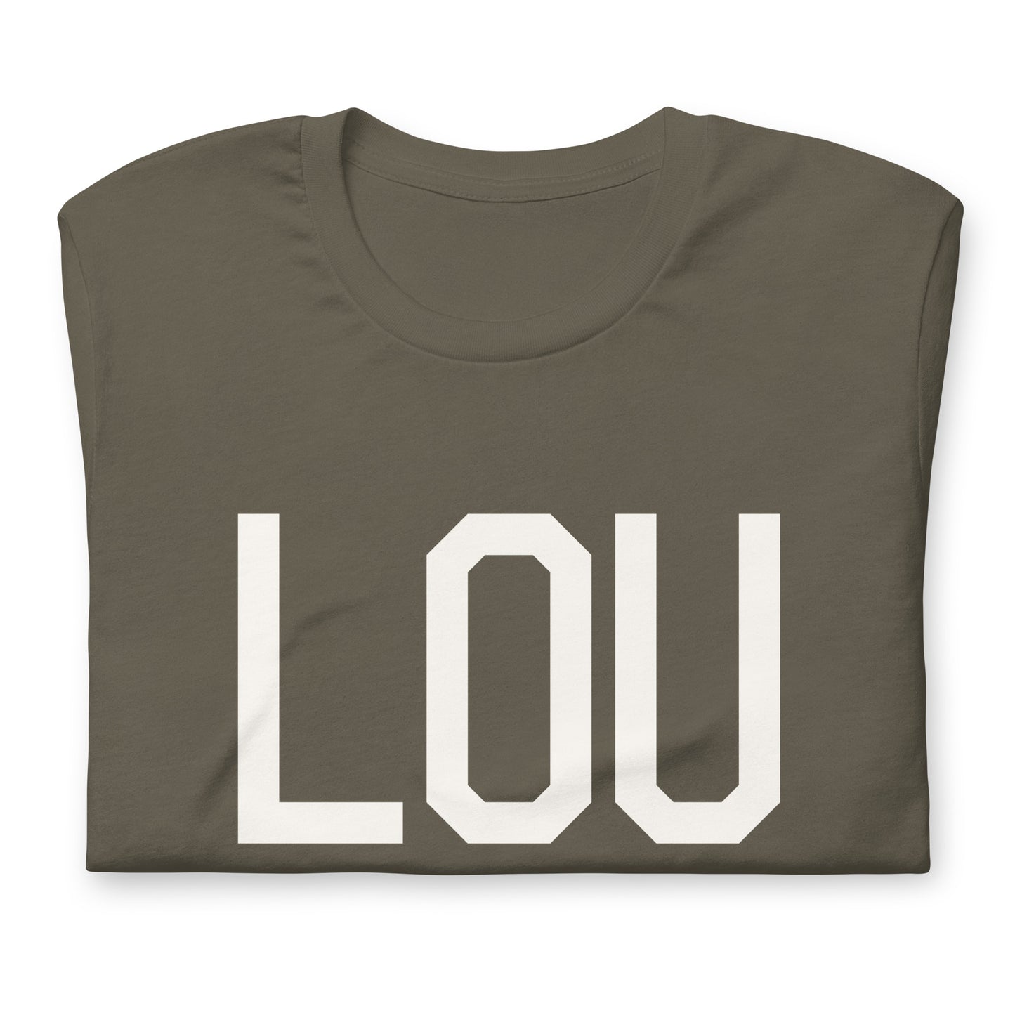 Airport Code T-Shirt - White Graphic • LOU Louisville • YHM Designs - Image 03