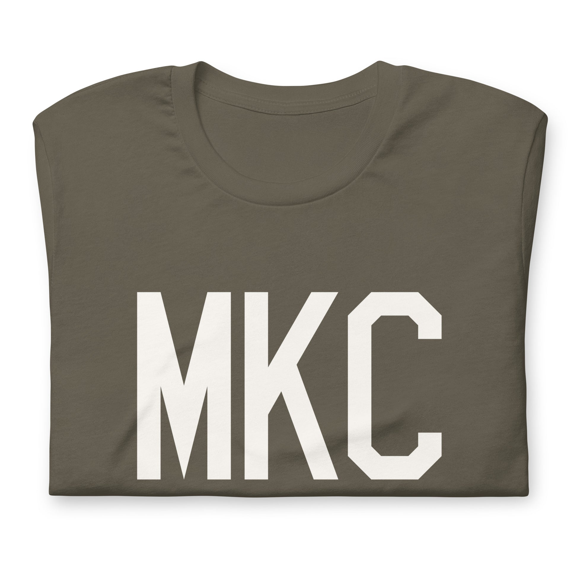 Airport Code T-Shirt - White Graphic • MKC Kansas City • YHM Designs - Image 03