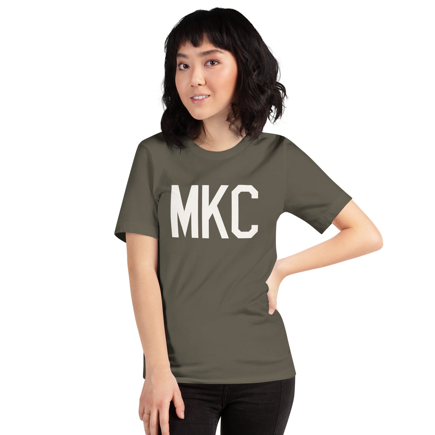 Airport Code T-Shirt - White Graphic • MKC Kansas City • YHM Designs - Image 05