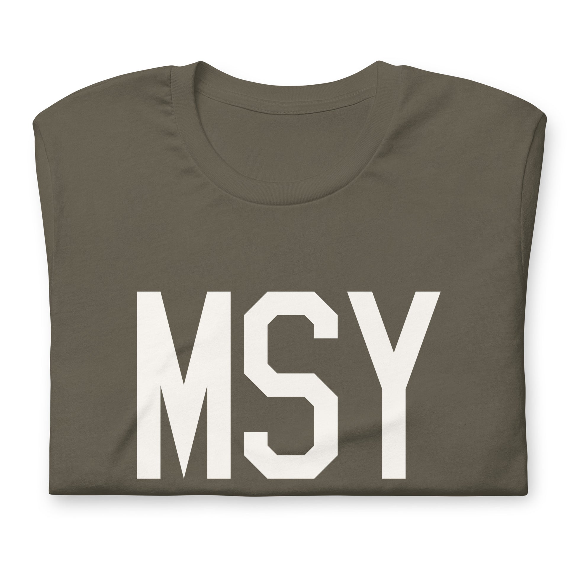 Airport Code T-Shirt - White Graphic • MSY New Orleans • YHM Designs - Image 03