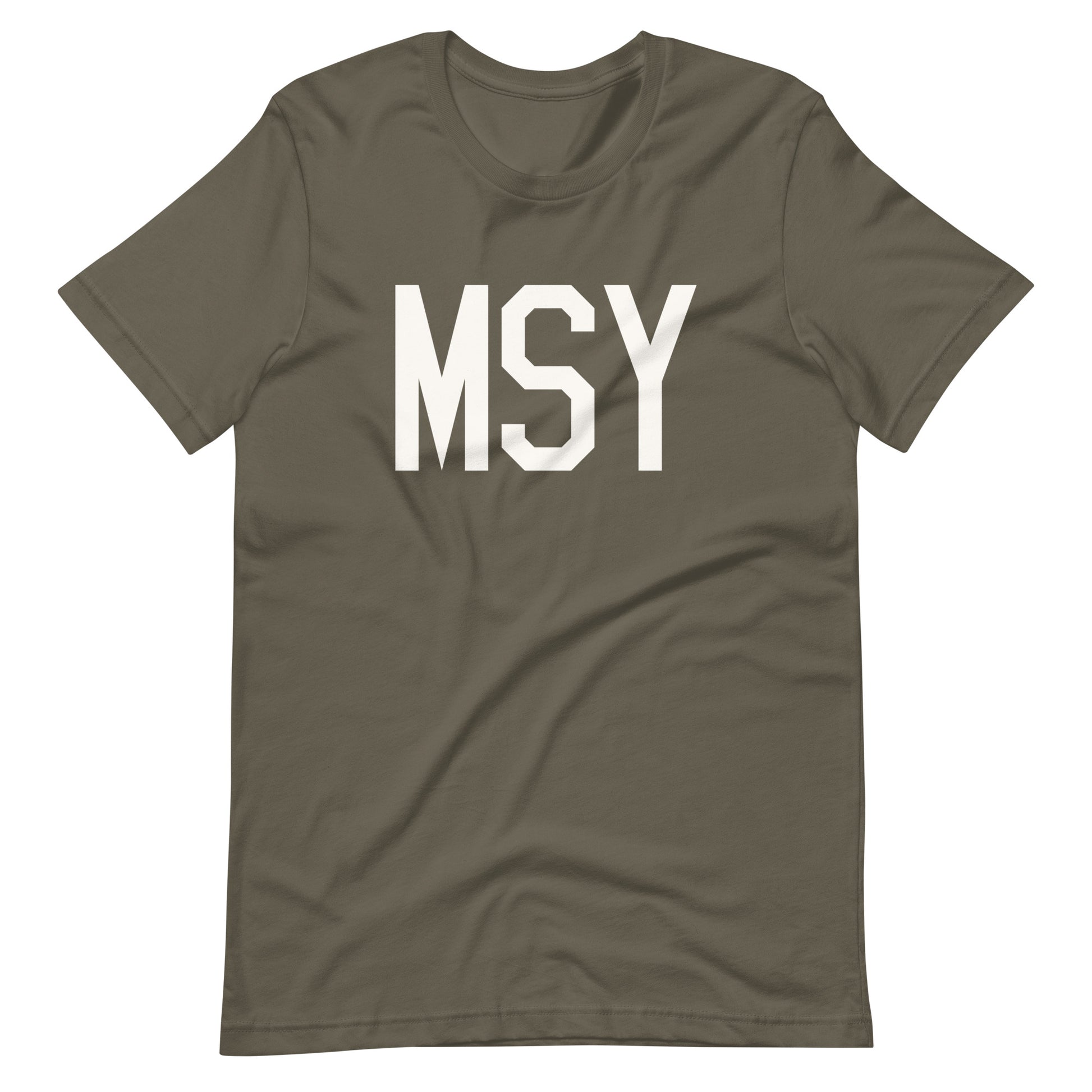 Airport Code T-Shirt - White Graphic • MSY New Orleans • YHM Designs - Image 04
