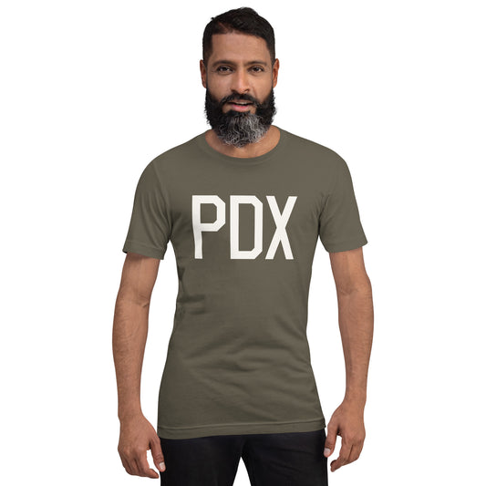 Airport Code T-Shirt - White Graphic • PDX Portland • YHM Designs - Image 01