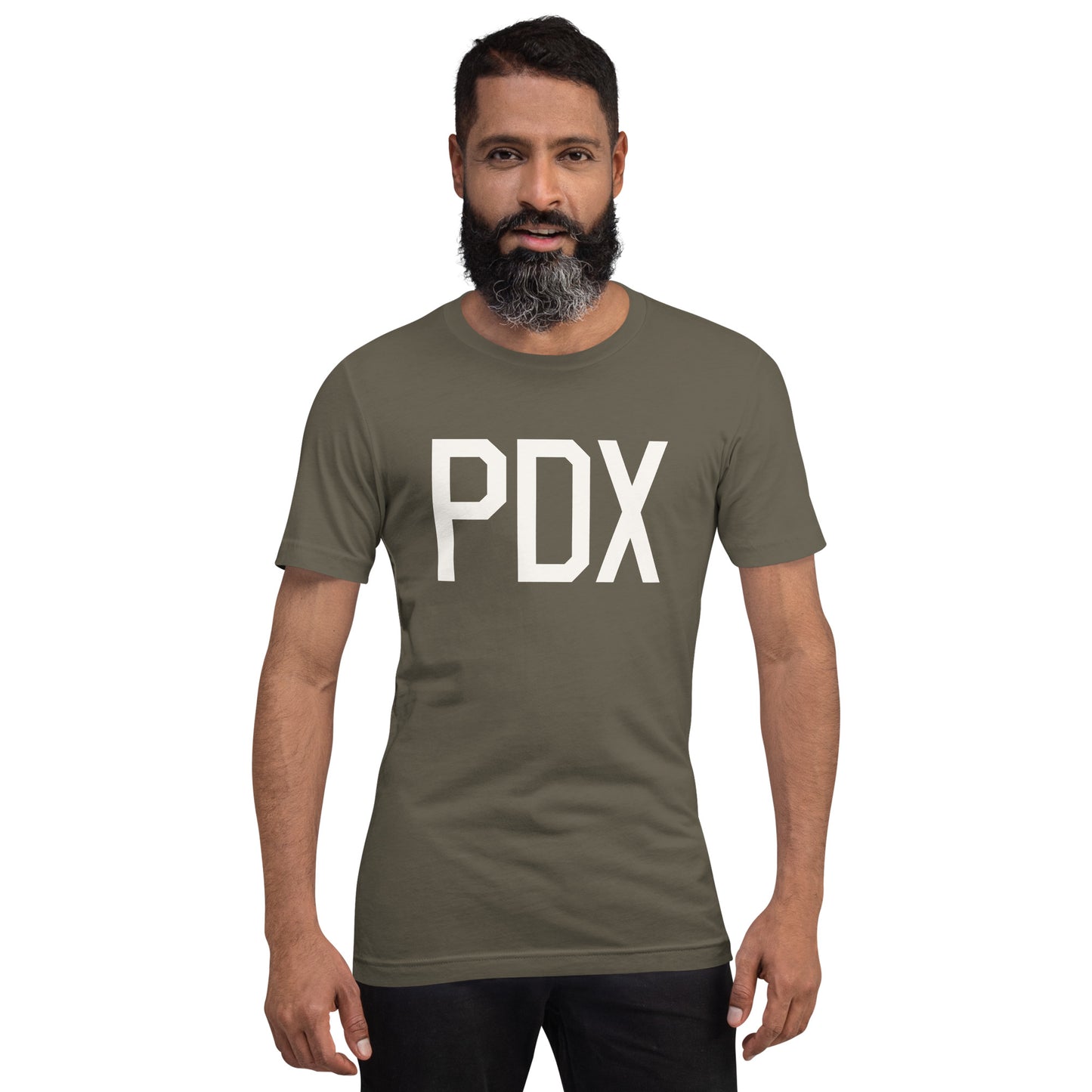 Airport Code T-Shirt - White Graphic • PDX Portland • YHM Designs - Image 01