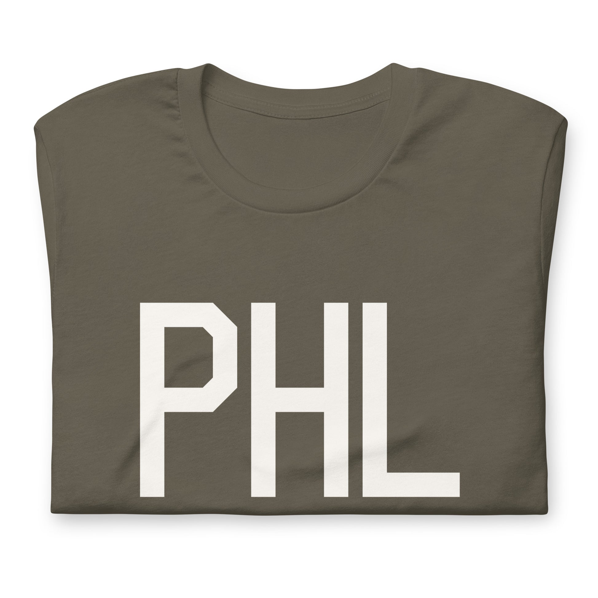 Airport Code T-Shirt - White Graphic • PHL Philadelphia • YHM Designs - Image 03