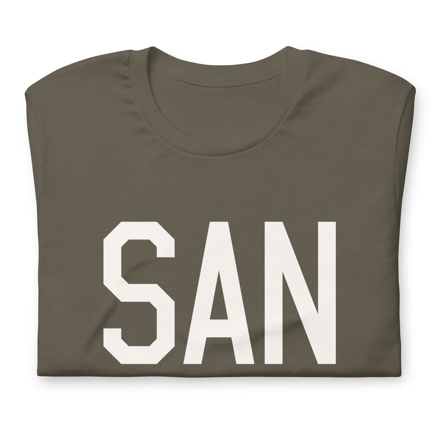 Airport Code T-Shirt - White Graphic • SAN San Diego • YHM Designs - Image 03