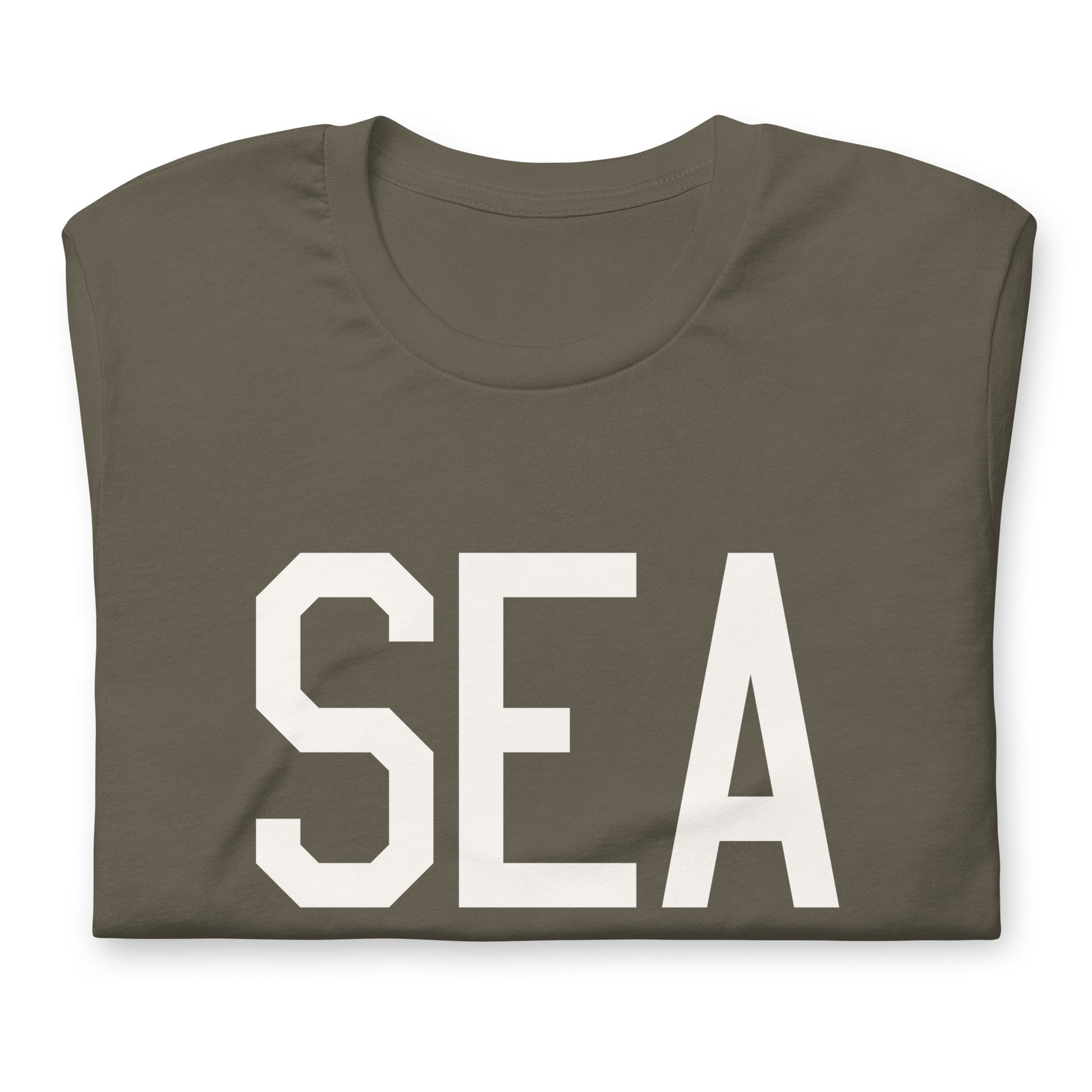 Airport Code T-Shirt - White Graphic • SEA Seattle • YHM Designs - Image 03