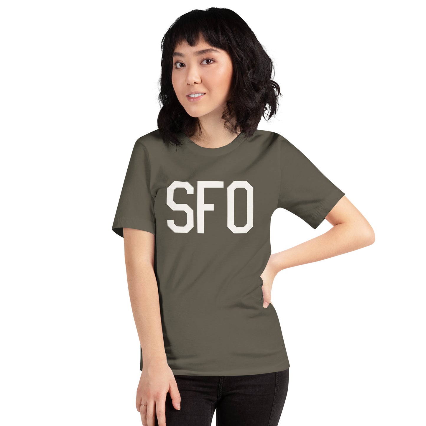 Airport Code T-Shirt - White Graphic • SFO San Francisco • YHM Designs - Image 05