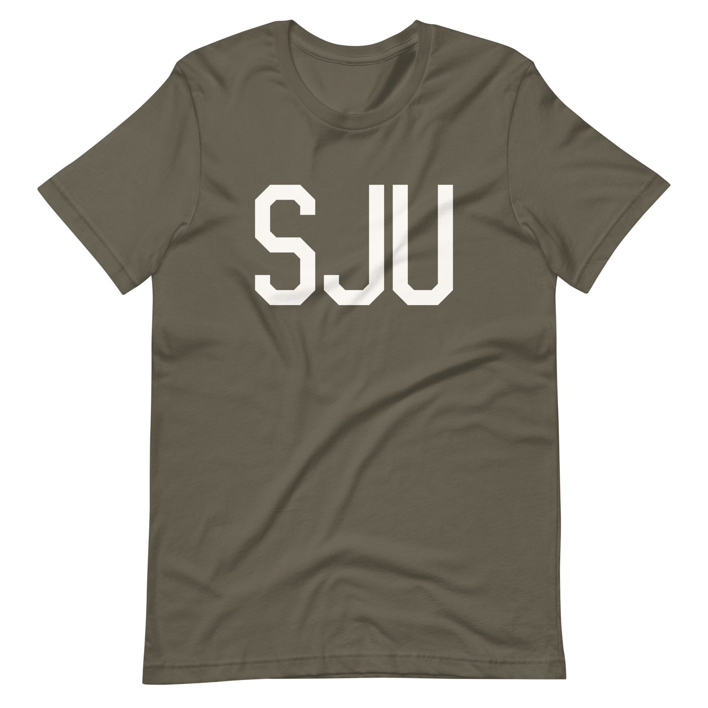 Airport Code T-Shirt - White Graphic • SJU San Juan • YHM Designs - Image 04