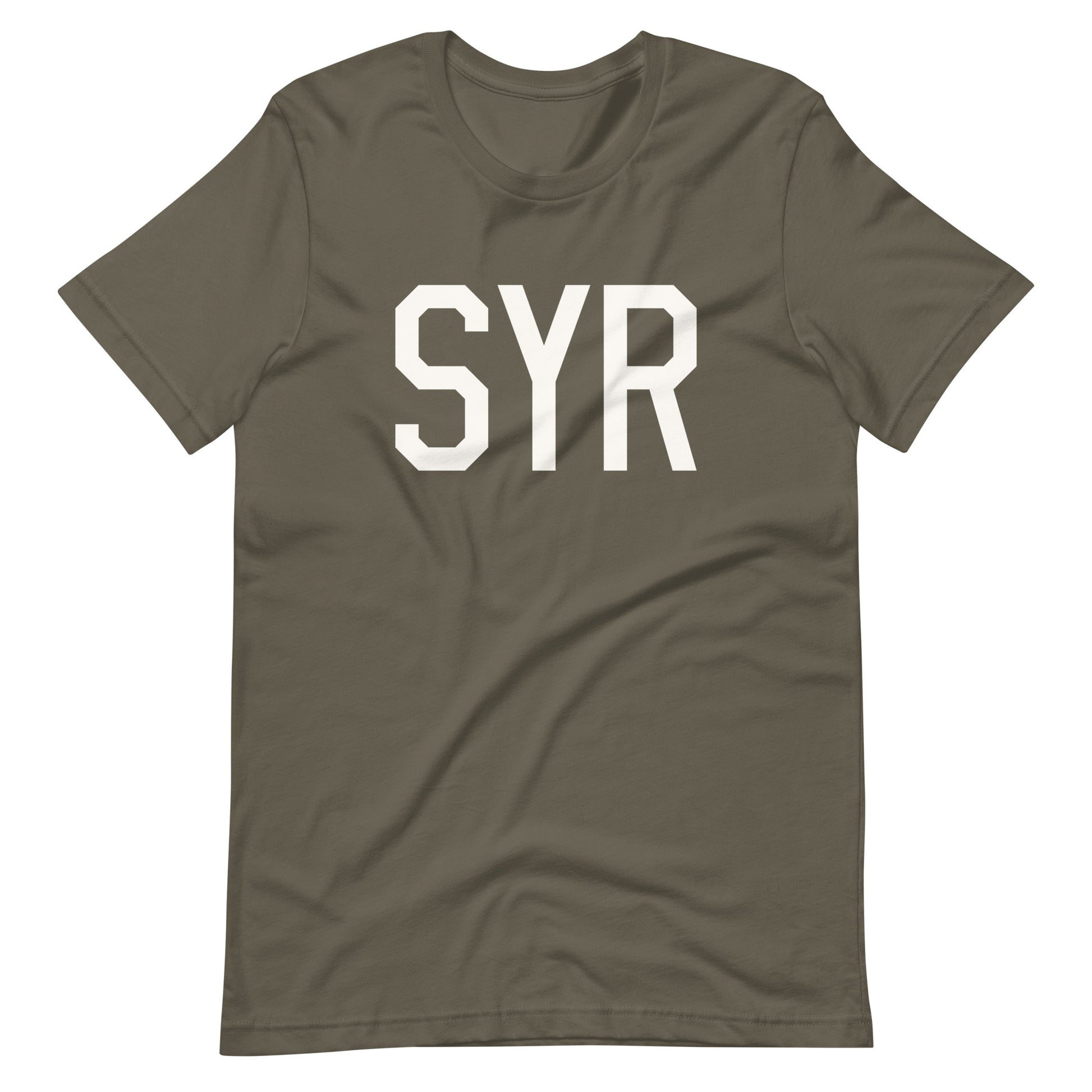 Airport Code T-Shirt - White Graphic • SYR Syracuse • YHM Designs - Image 04