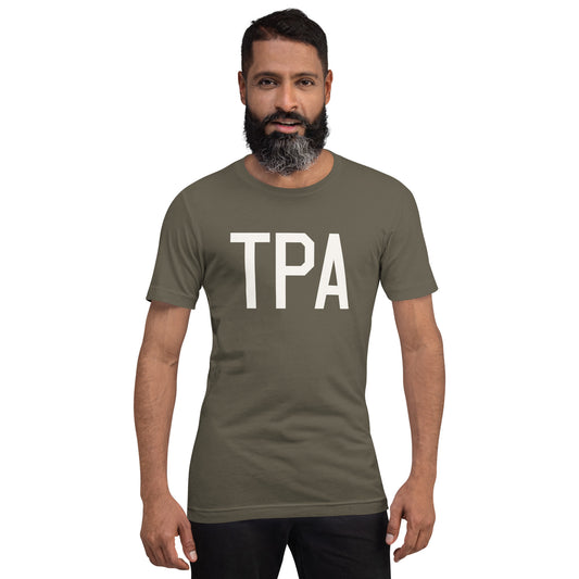 Airport Code T-Shirt - White Graphic • TPA Tampa • YHM Designs - Image 01