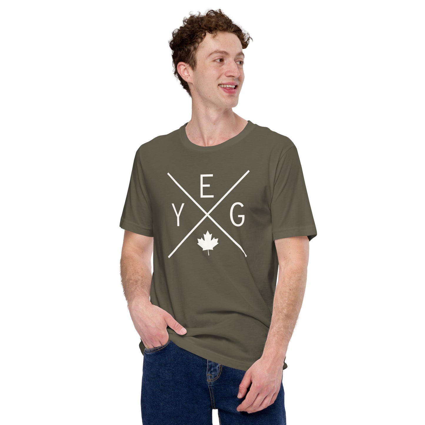 Crossed-X T-Shirt - White Graphic • YEG Edmonton • YHM Designs - Image 09