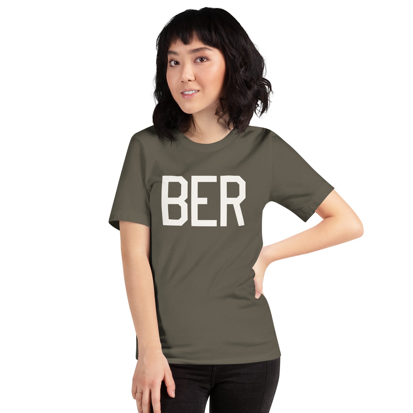 Airport Code T-Shirt - White Graphic • BER Berlin • YHM Designs - Image 05
