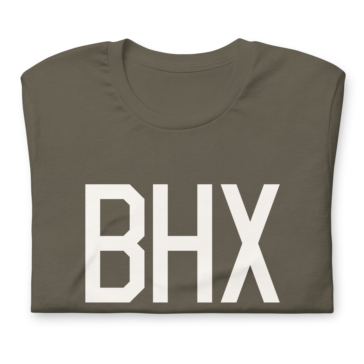 Airport Code T-Shirt - White Graphic • BHX Birmingham • YHM Designs - Image 03