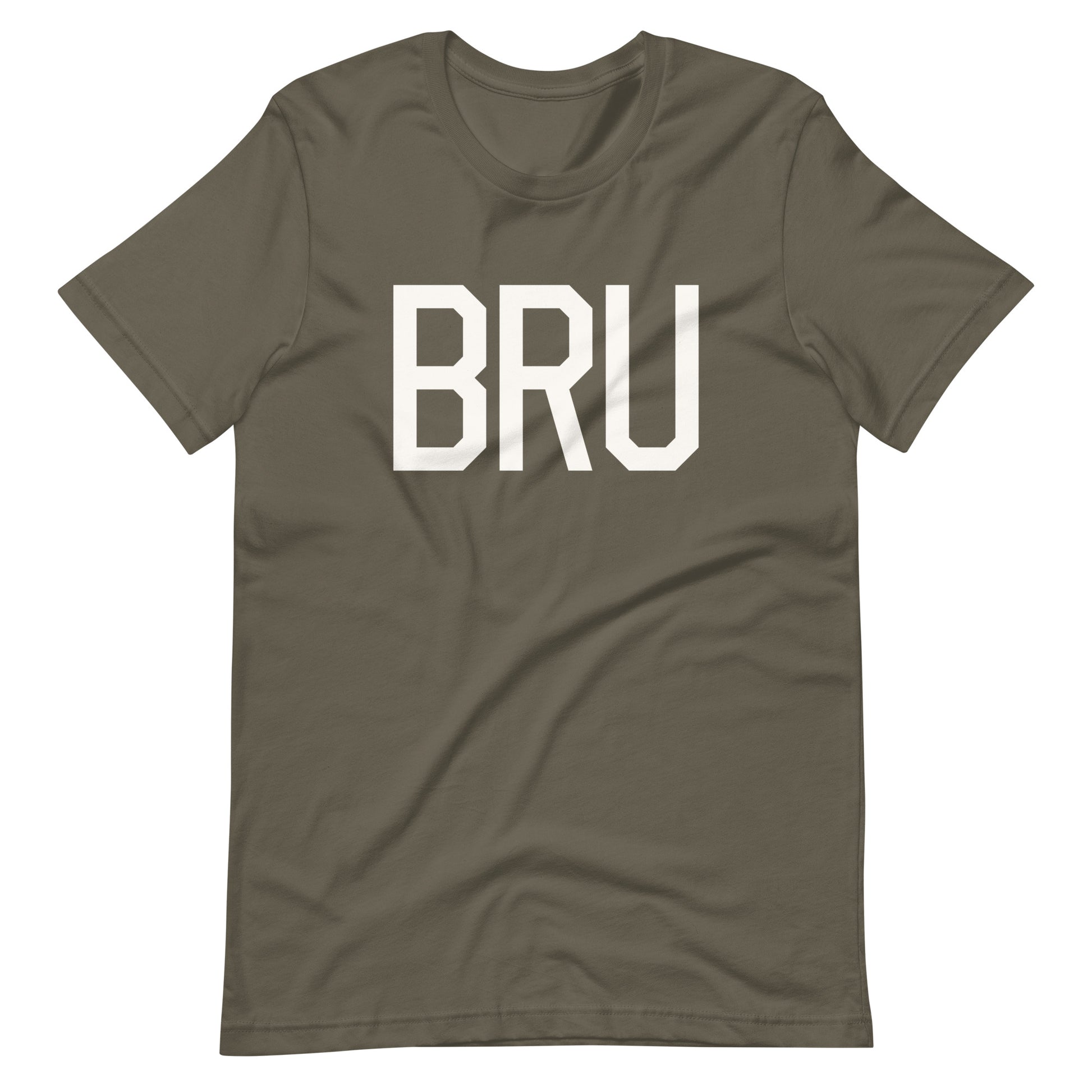 Airport Code T-Shirt - White Graphic • BRU Brussels • YHM Designs - Image 04