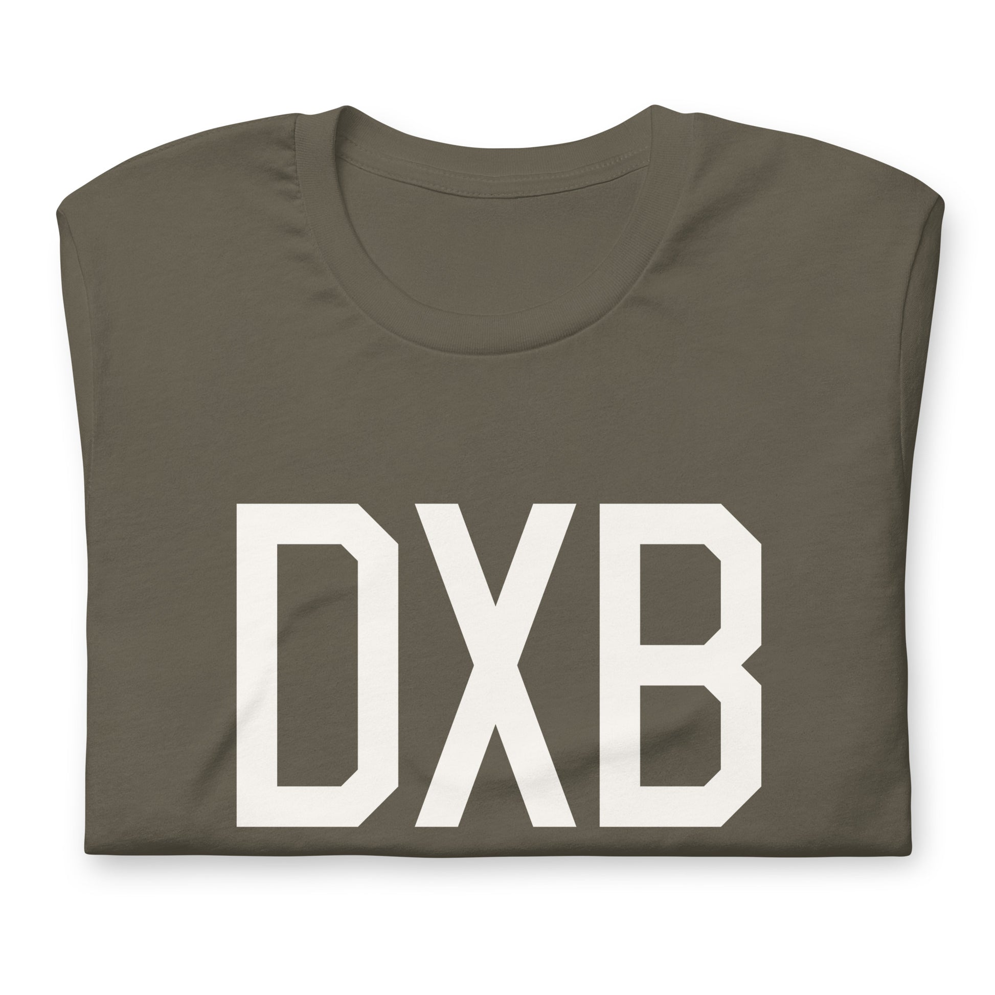 Airport Code T-Shirt - White Graphic • DXB Dubai • YHM Designs - Image 03