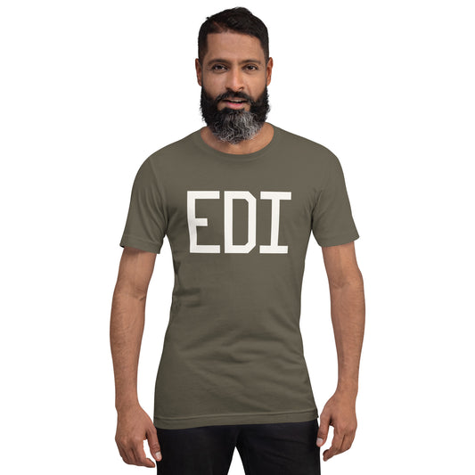Airport Code T-Shirt - White Graphic • EDI Edinburgh • YHM Designs - Image 01