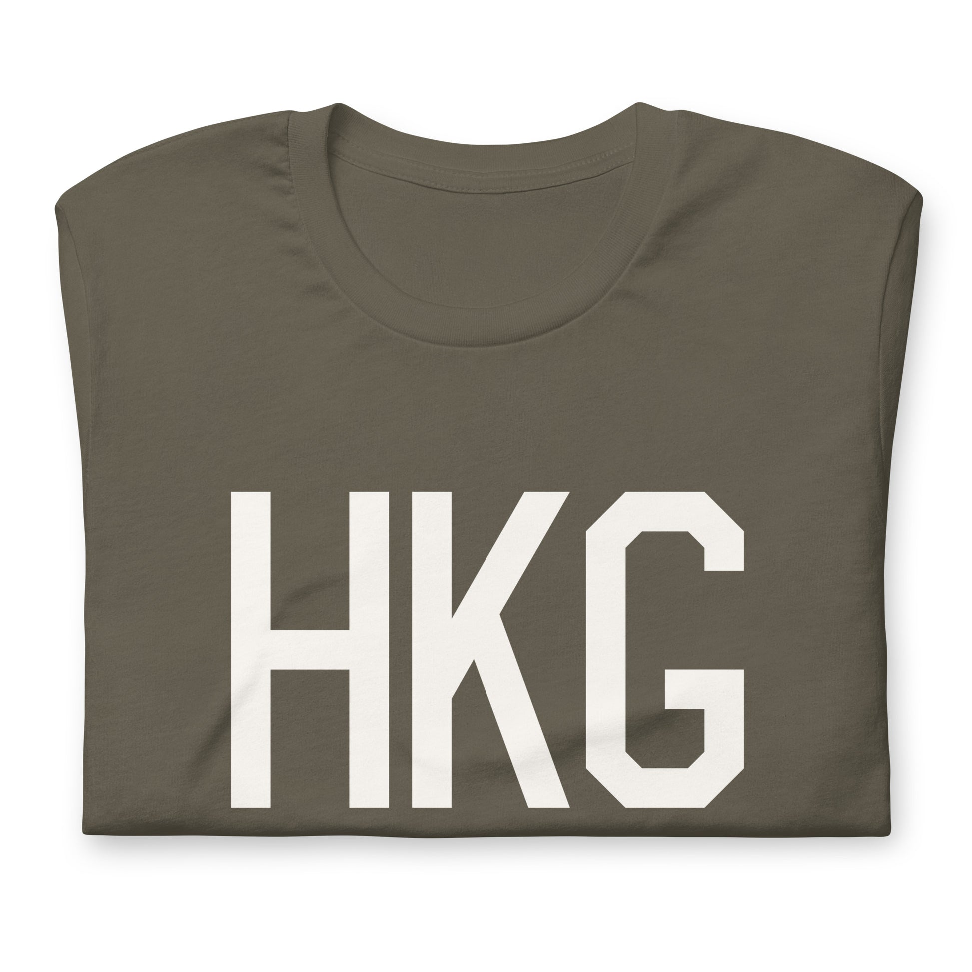 Airport Code T-Shirt - White Graphic • HKG Hong Kong • YHM Designs - Image 03