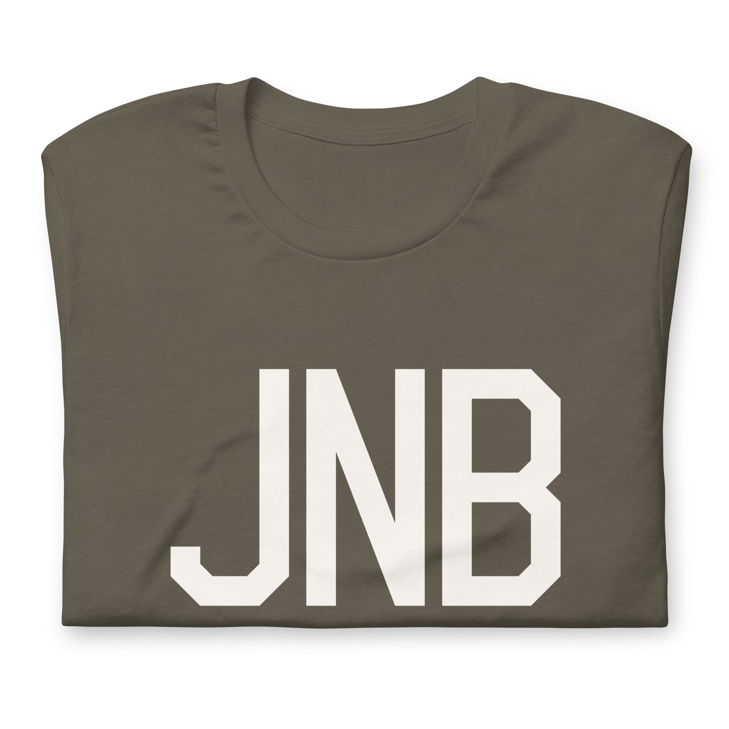 Airport Code T-Shirt - White Graphic • JNB Johannesburg • YHM Designs - Image 03