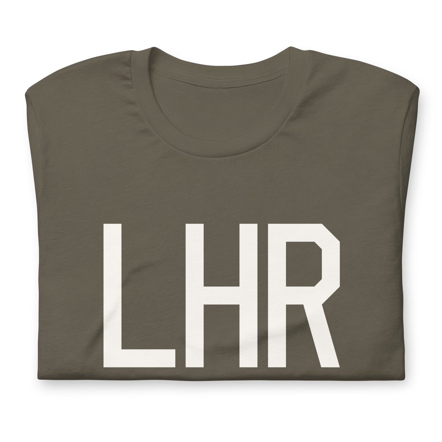 Airport Code T-Shirt - White Graphic • LHR London • YHM Designs - Image 03