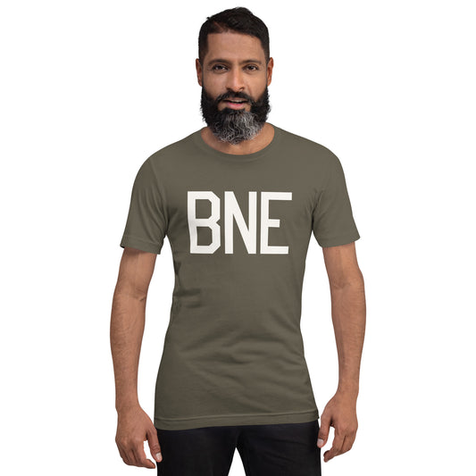 Airport Code T-Shirt - White Graphic • BNE Brisbane • YHM Designs - Image 01