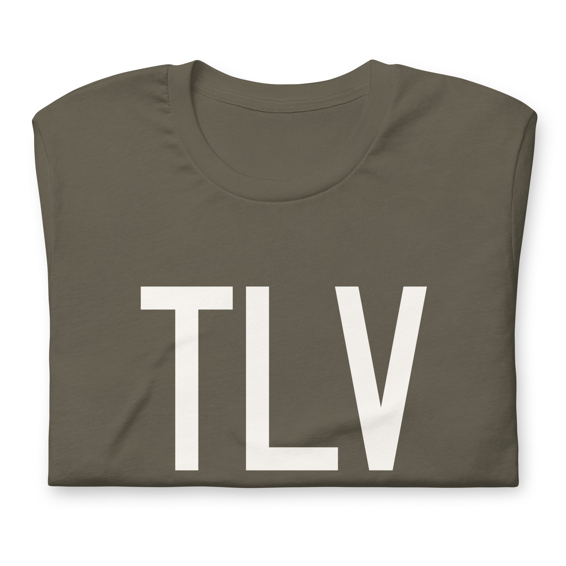 Airport Code T-Shirt - White Graphic • TLV Tel Aviv • YHM Designs - Image 03