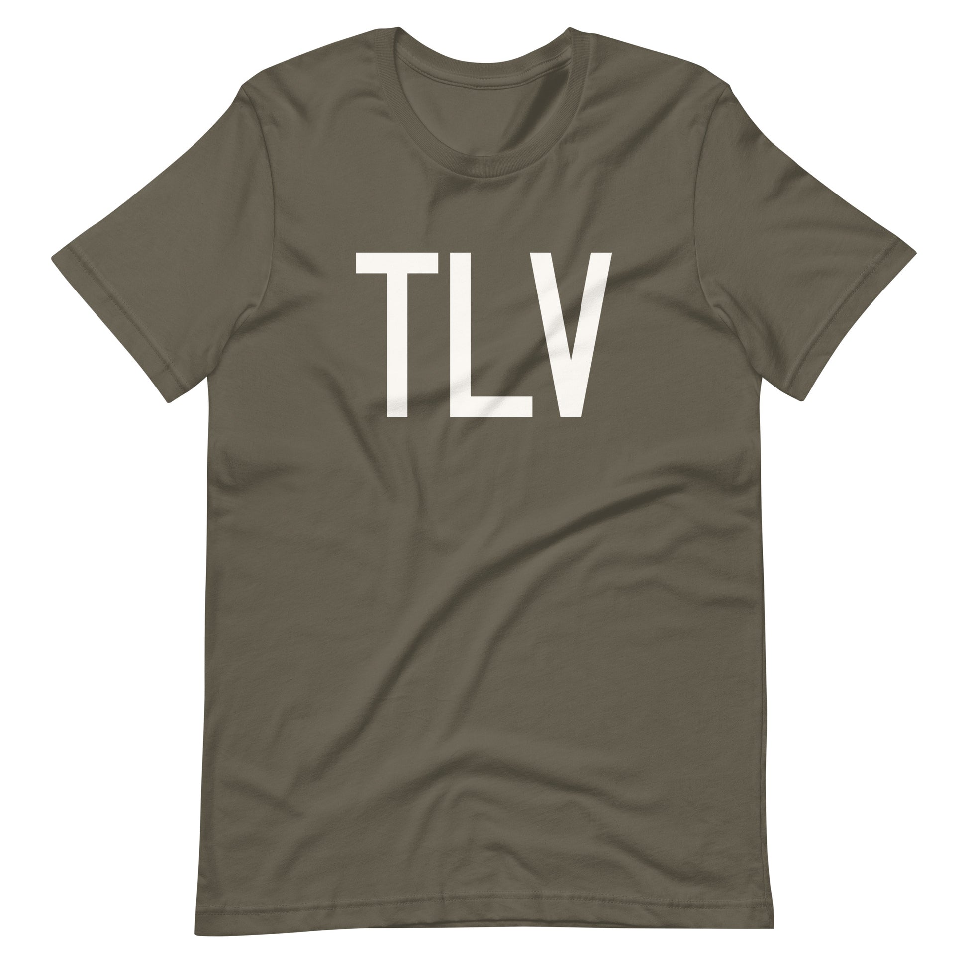 Airport Code T-Shirt - White Graphic • TLV Tel Aviv • YHM Designs - Image 04