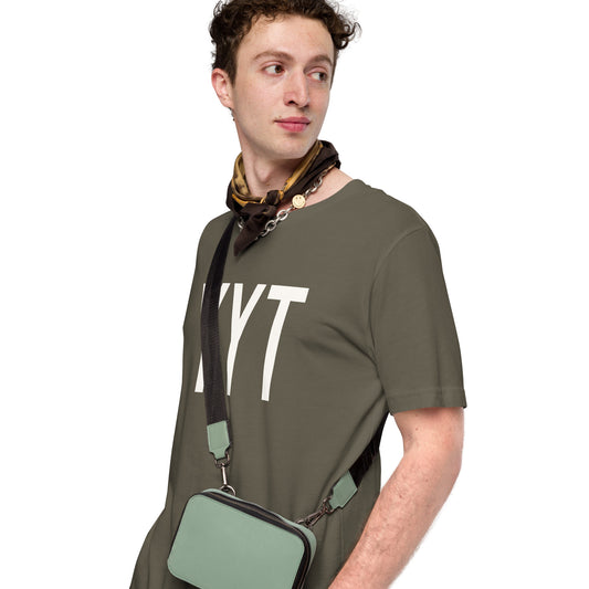 Airport Code T-Shirt - White Graphic • YYT St. John's • YHM Designs - Image 02
