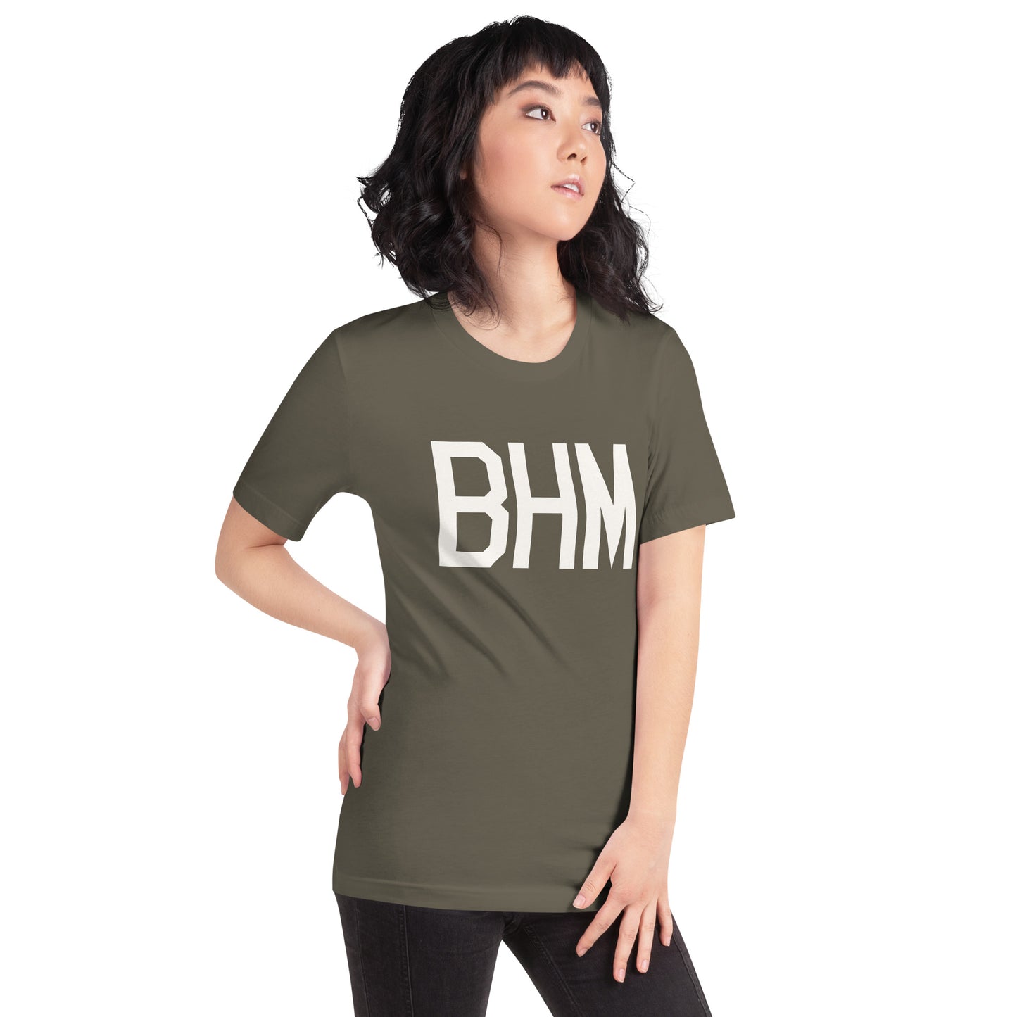 Airport Code T-Shirt - White Graphic • BHM Birmingham • YHM Designs - Image 05