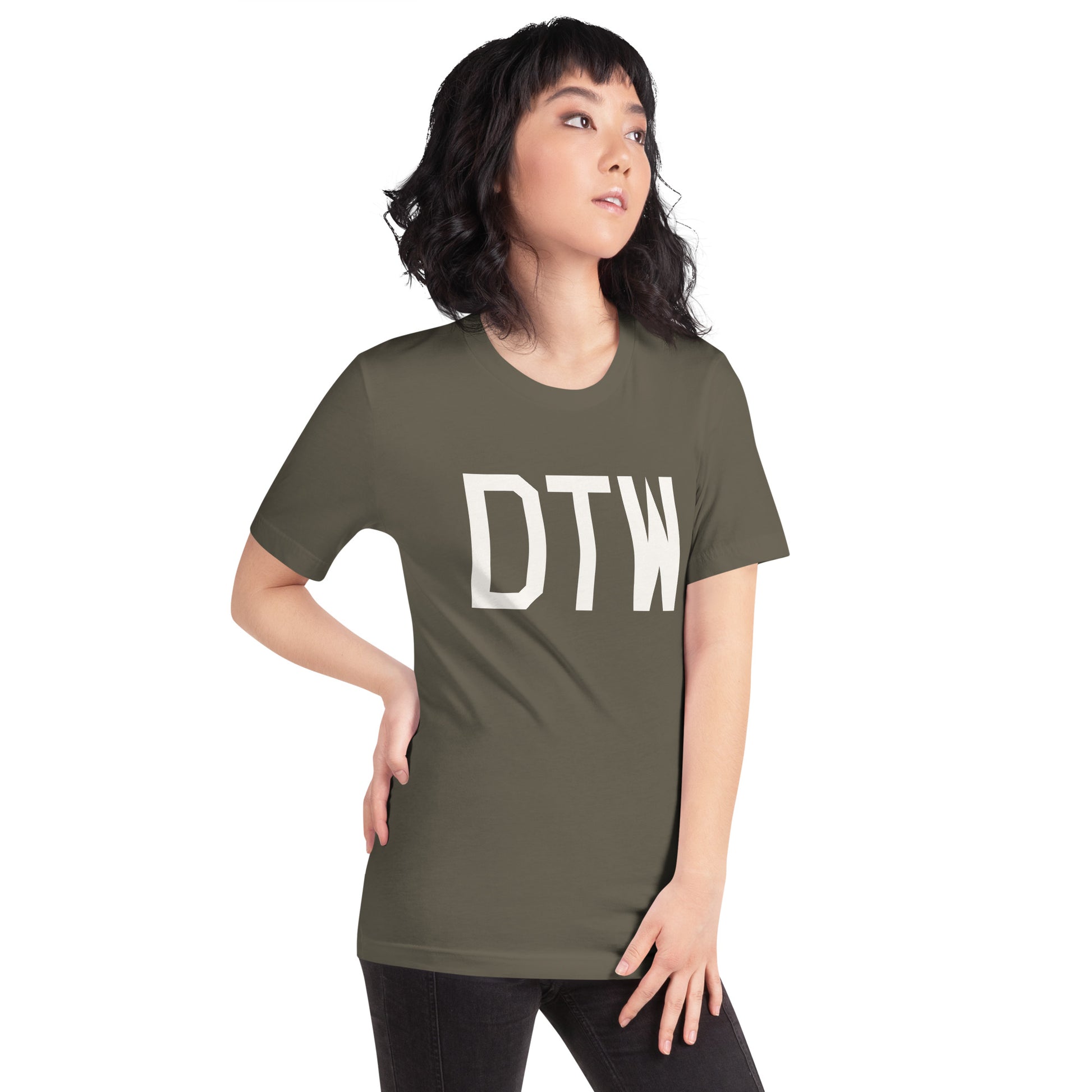 Airport Code T-Shirt - White Graphic • DTW Detroit • YHM Designs - Image 05