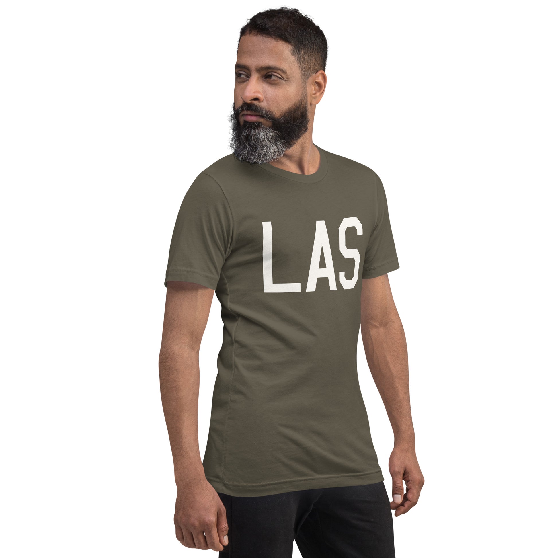 Airport Code T-Shirt - White Graphic • LAS Las Vegas • YHM Designs - Image 06