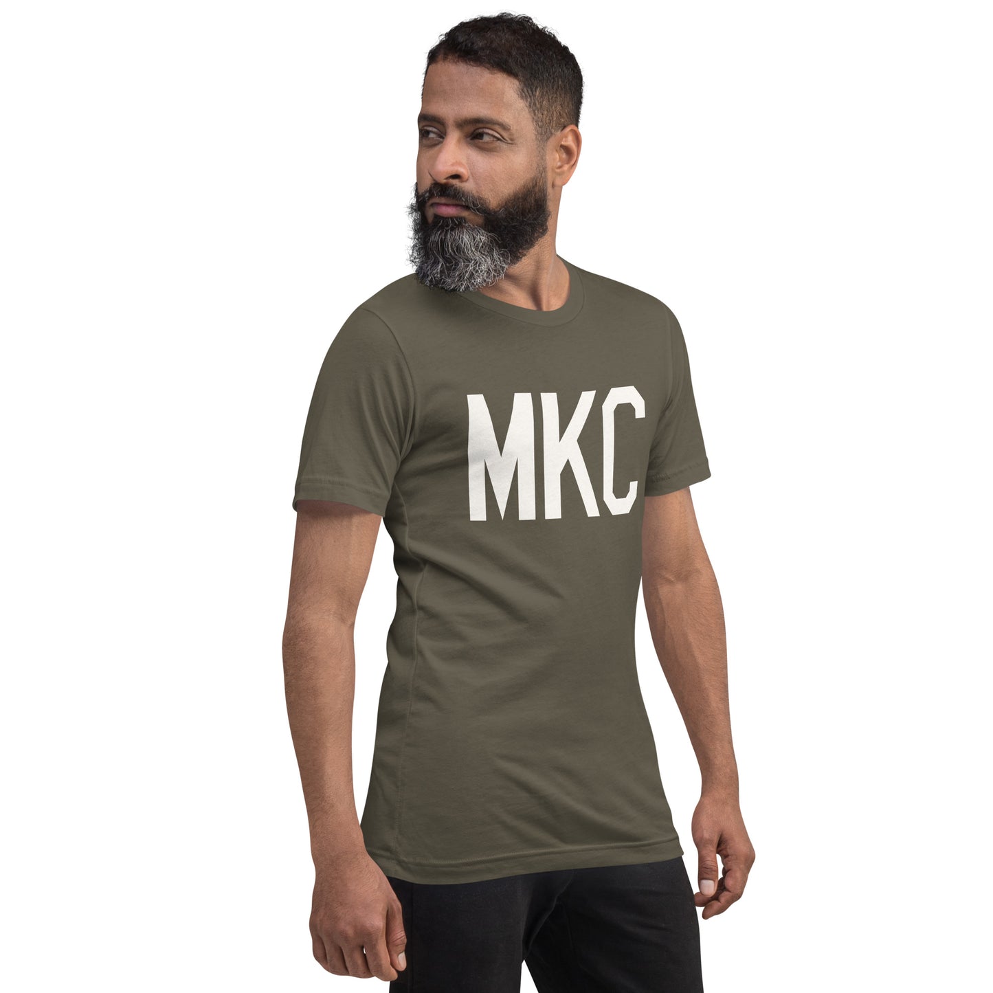 Airport Code T-Shirt - White Graphic • MKC Kansas City • YHM Designs - Image 06