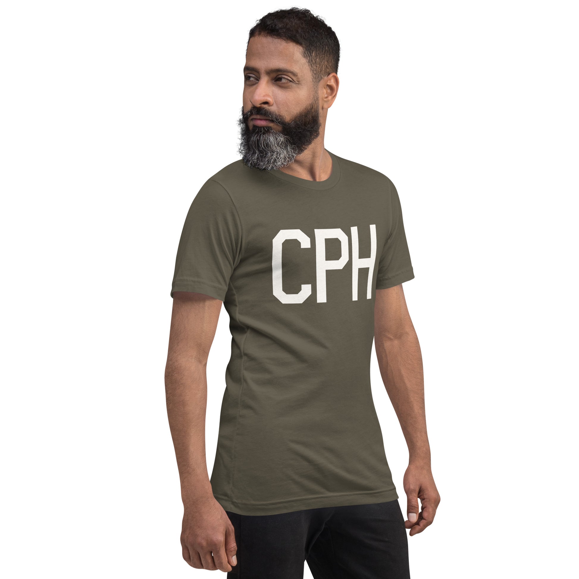 Airport Code T-Shirt - White Graphic • CPH Copenhagen • YHM Designs - Image 06