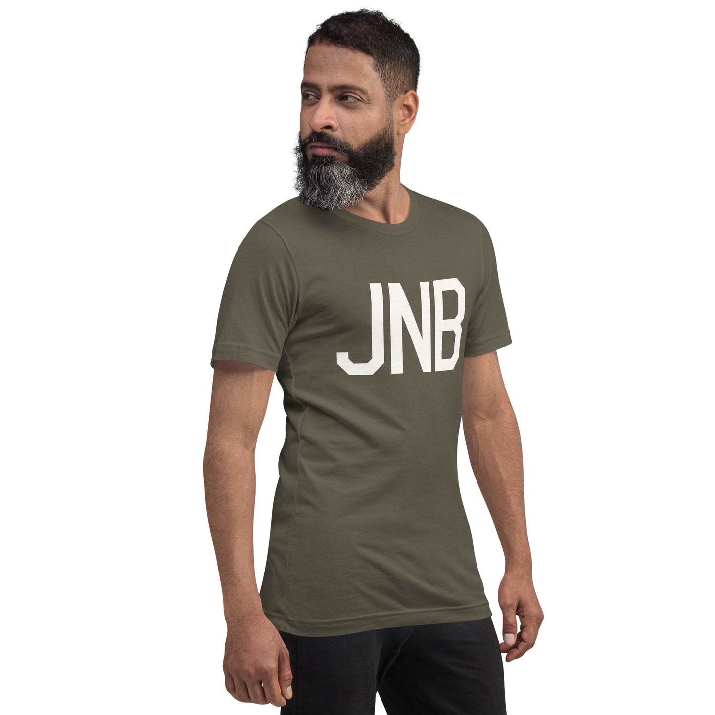 Airport Code T-Shirt - White Graphic • JNB Johannesburg • YHM Designs - Image 06